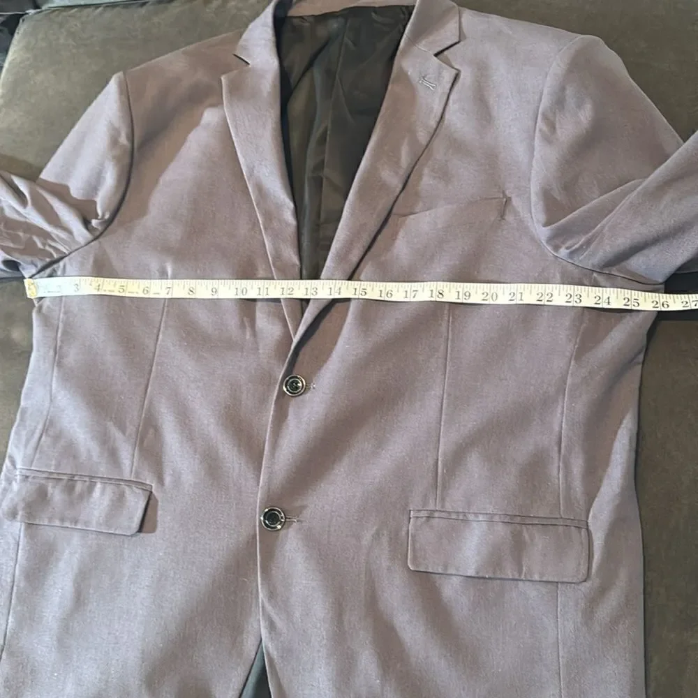 Men’s Gray 3 Piece Suit Notched Lapel 2 Button Closure Size 50 Jacket 44 Pants